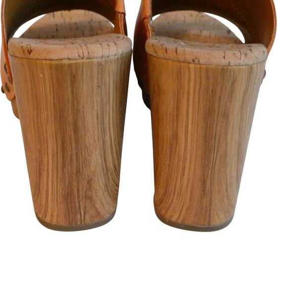 Kork Ease Danika Orange Papaya Studded Platform Heel Wedge Clog Women's 9 - Picture 8 of 10